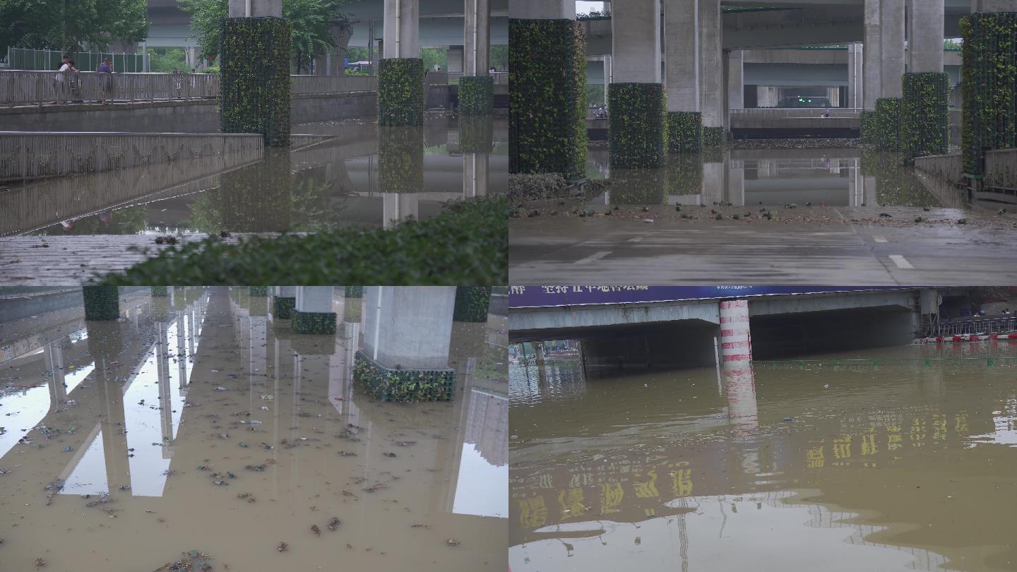 暴雨过后的地下隧道