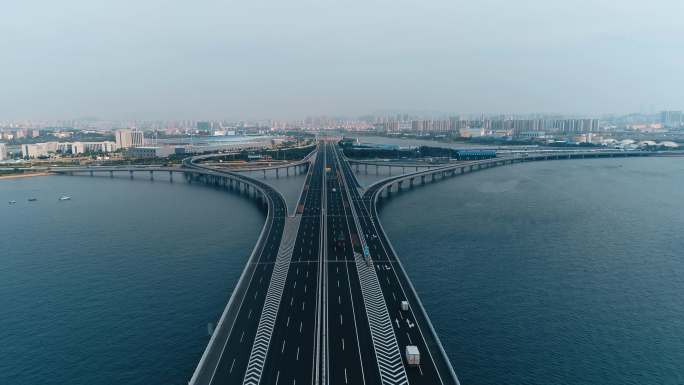 8K青岛【跨海大桥】视频素材