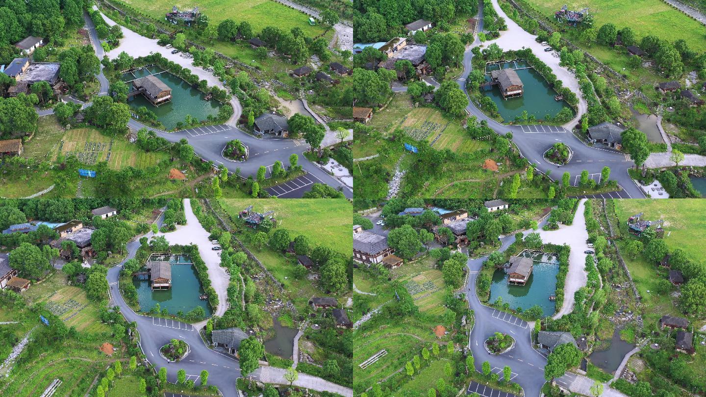 航拍宜春市明月山二十四桥明月园