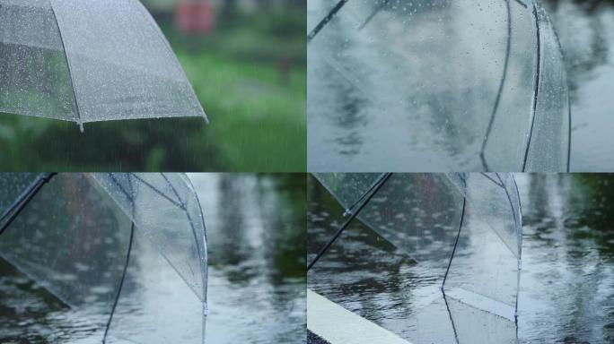 下雨意境雨伞雨滴江南小雨