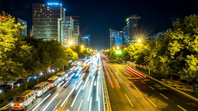 北京市夜间高速公路交通繁忙的时间推移