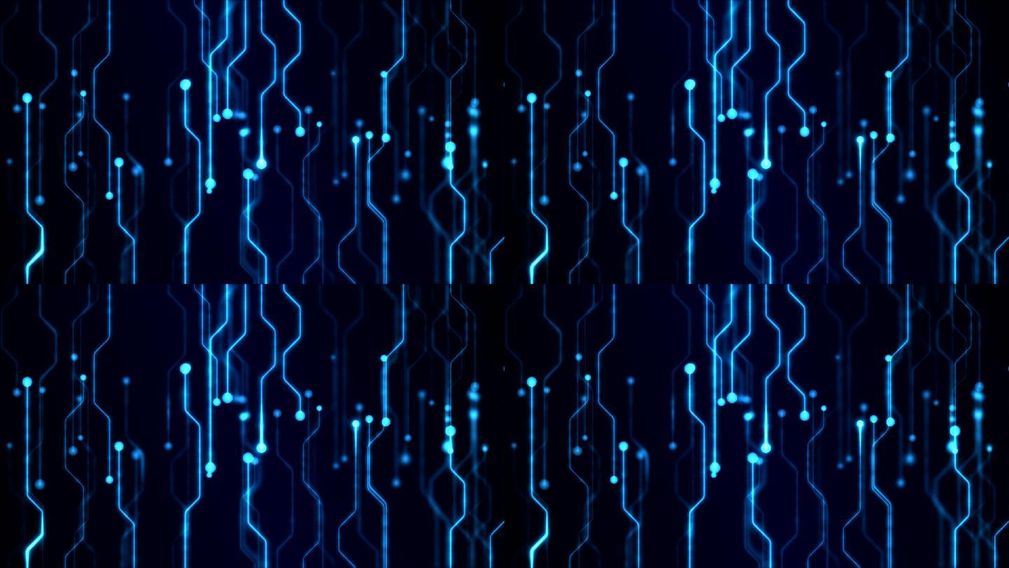 抽象的技术电路背景动画-蓝色
