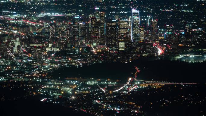 洛杉矶城市夜晚全景