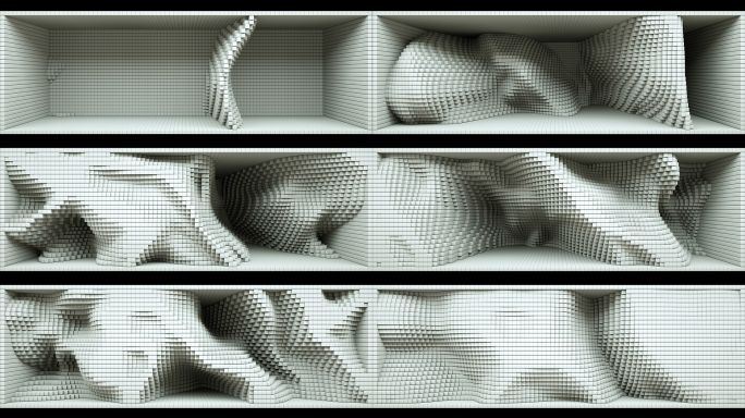 【裸眼3D】白色矩阵空间扭曲抽象裸眼艺术