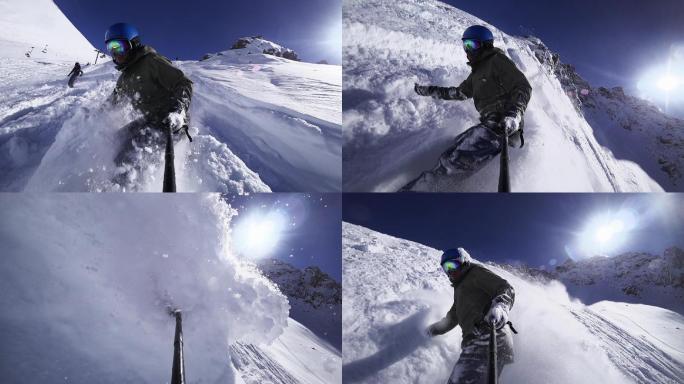 滑雪的自拍视频