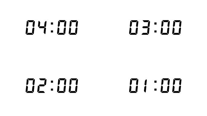 4K五分钟液晶数字效果时间倒计时