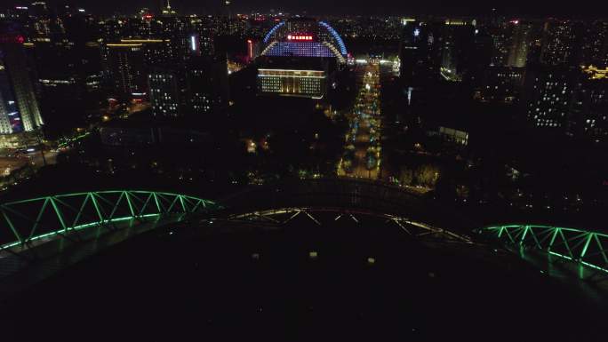 沈阳浑南夜景航拍空镜