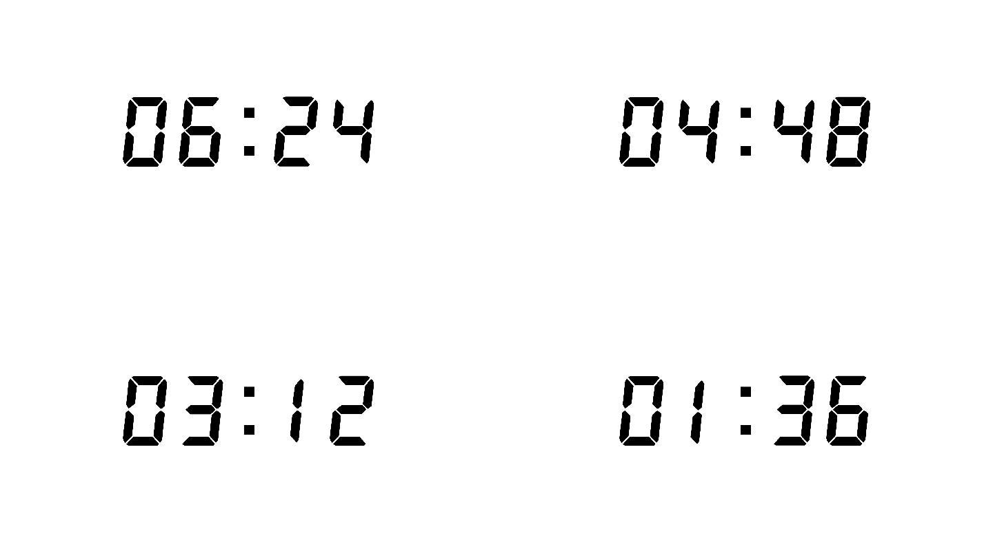 4K八分钟液晶电子数字效果时间倒计时