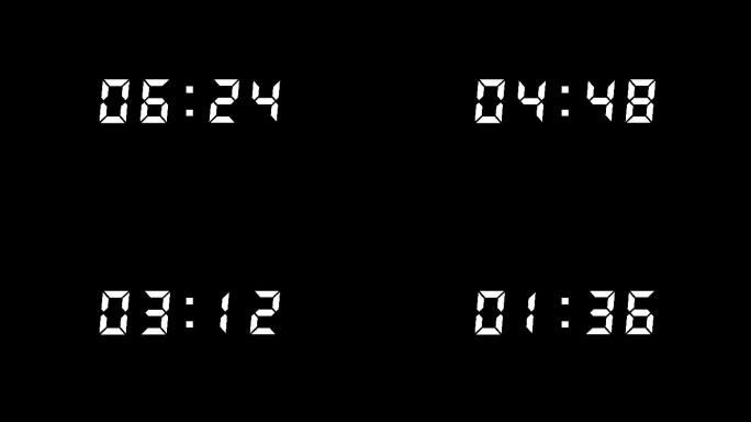 4K八分钟液晶电子数字效果时间倒计时