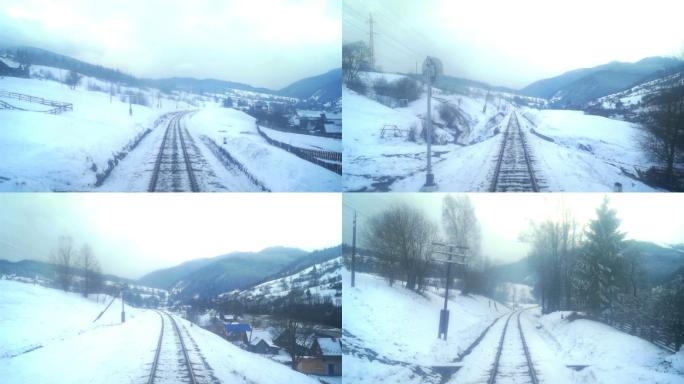 火车移动冬季