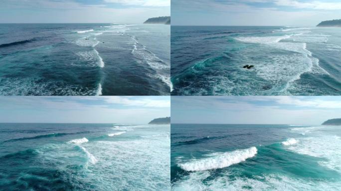 印度尼西亚巴厘海滩和海洋的空中景观