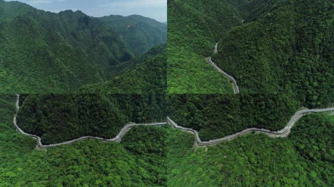 航拍贵州深山公路