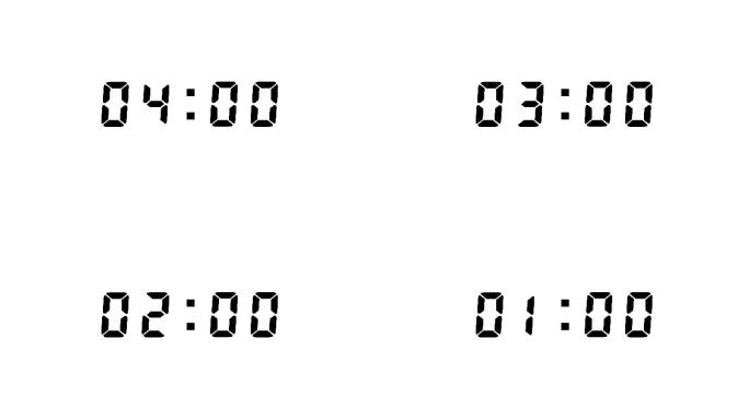 4K五分钟液晶数字效果时间倒计时