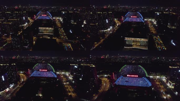 沈阳东北国际医院5.4K夜景航拍