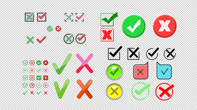 正确错误符号对勾叉叉4K动画52个图标