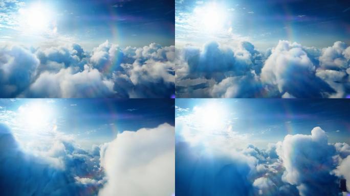 飞过延时云彩的无缝循环动画。