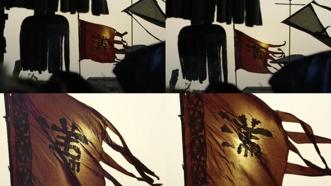 汉代、军旗、落日、夕阳、历史、古代