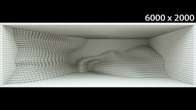 【裸眼3D】白色矩阵空间波浪起伏裸眼艺术