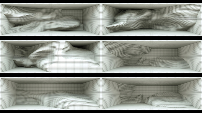 【裸眼3D】白色矩阵空间波浪起伏裸眼艺术