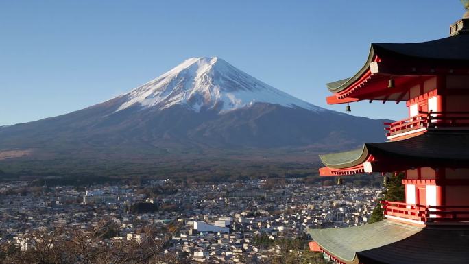 日本富士山和宝塔