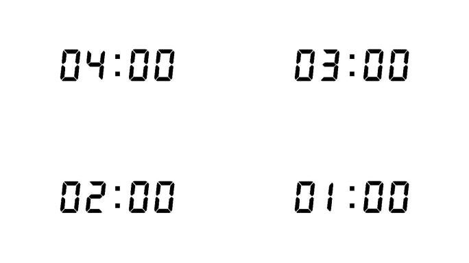 4K五分钟液晶数字效果时间倒计时