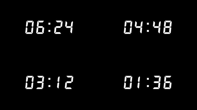 4K八分钟液晶电子数字效果时间倒计时