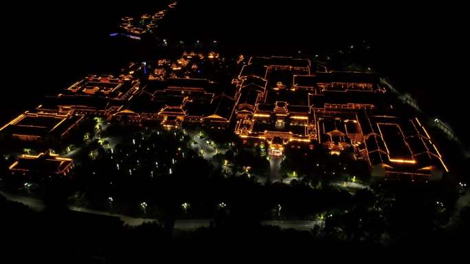 航拍贵州剑河温泉小镇夜景