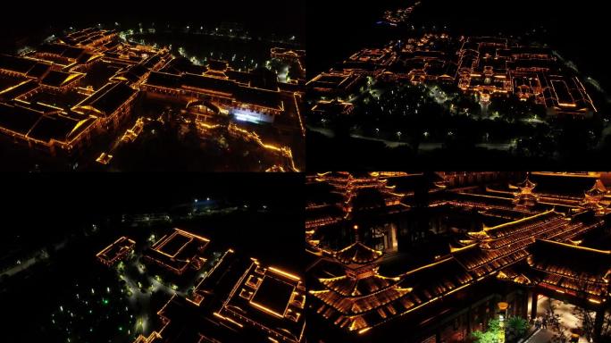 航拍贵州剑河温泉小镇夜景