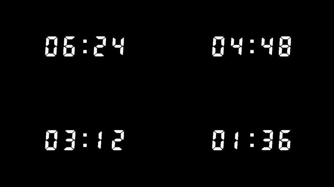 4K八分钟液晶电子数字效果时间倒计时
