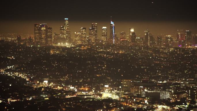 洛杉矶市中心城市夜景