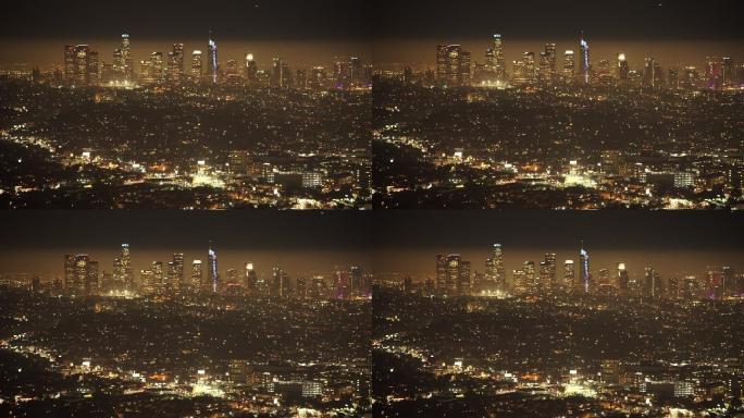 洛杉矶市中心城市夜景