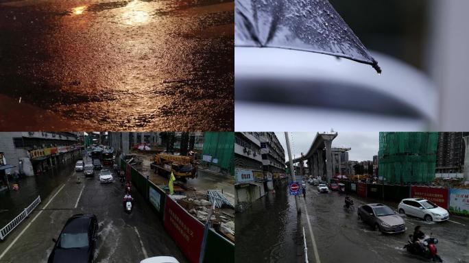 雨天玻璃空景航拍道路4k