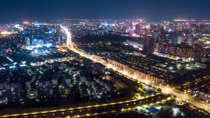 银川夜景航拍延时——道路城市