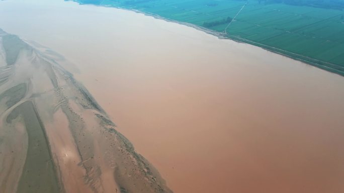 黄河防汛 黄河航拍  黄河流域