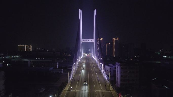 徐州和平大桥城市夜景航拍