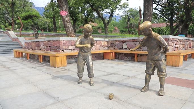 铜制小孩雕塑园 景观 创意 旧社会