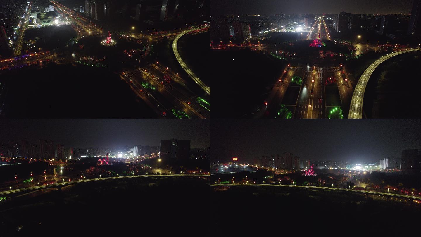 5.4K-航拍长春龙翔广场夜景
