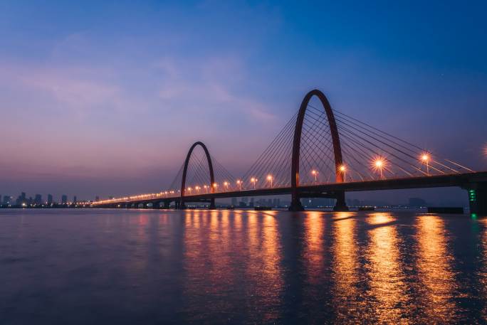 杭州之江大桥日出延时