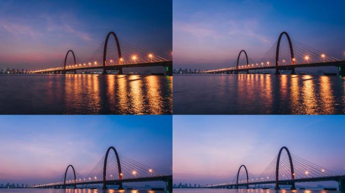 杭州之江大桥日出延时