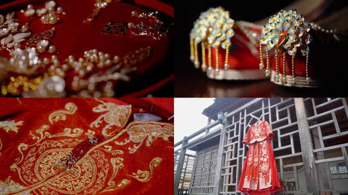 中式婚礼鞋子场景素材