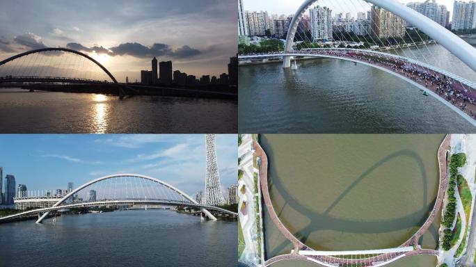 4K航拍广州海心桥