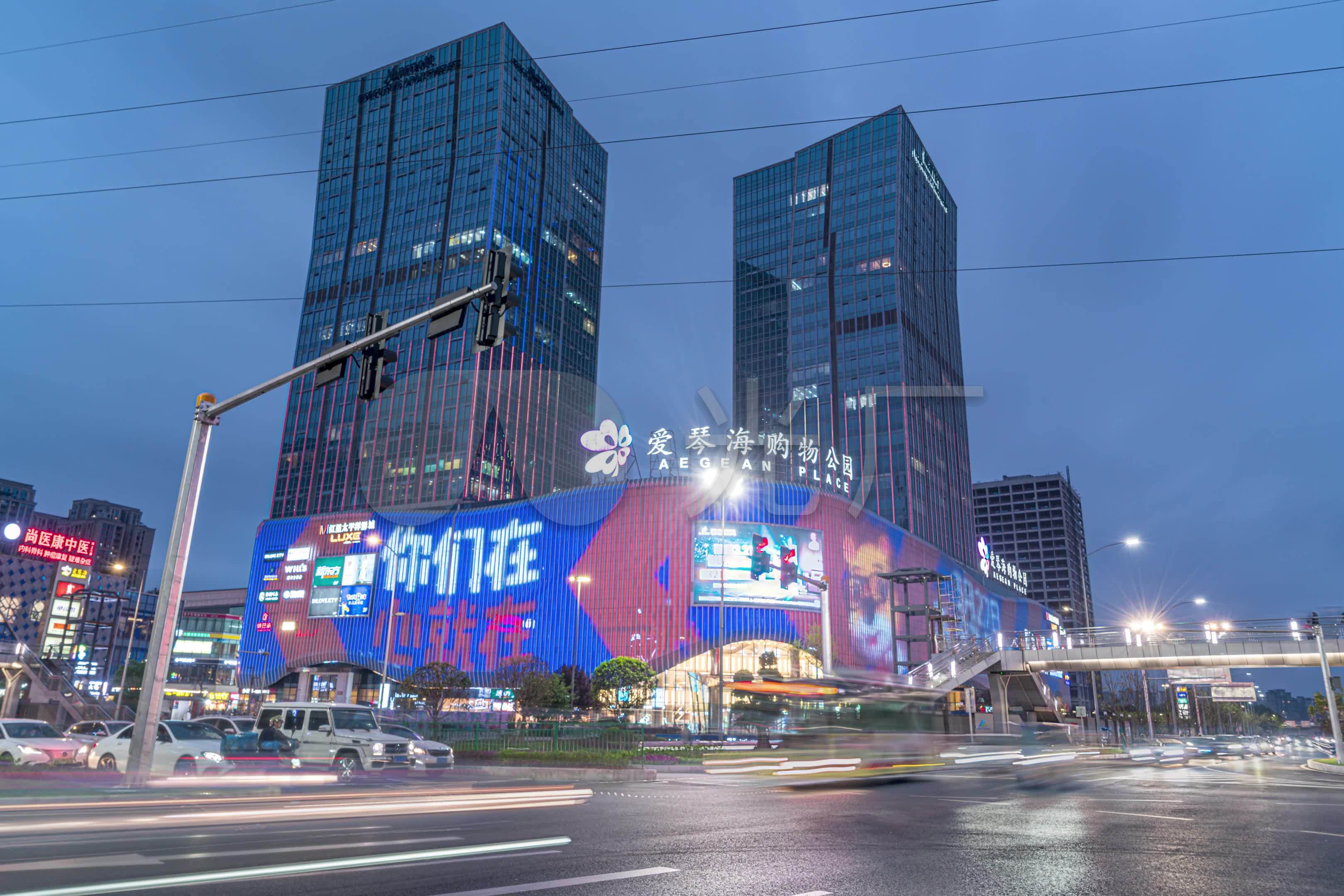 爱琴海购物公园夜景延时