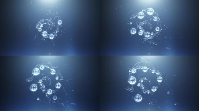 螺旋水花水精华分子成分化妆品补水面膜广告