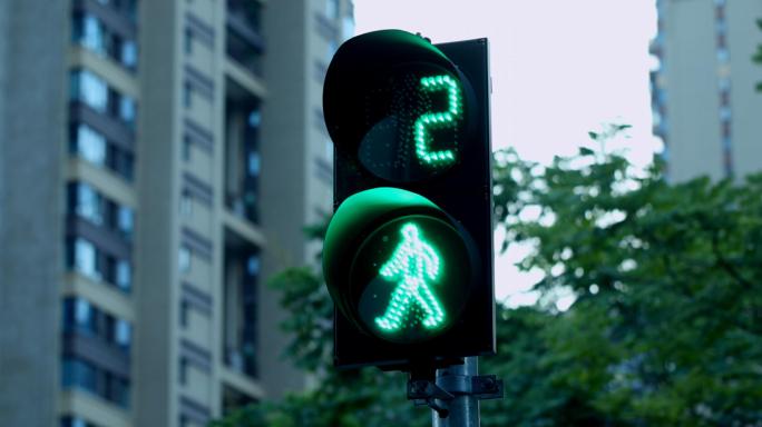 【4K】交通信号灯红绿灯数秒变换高清实拍