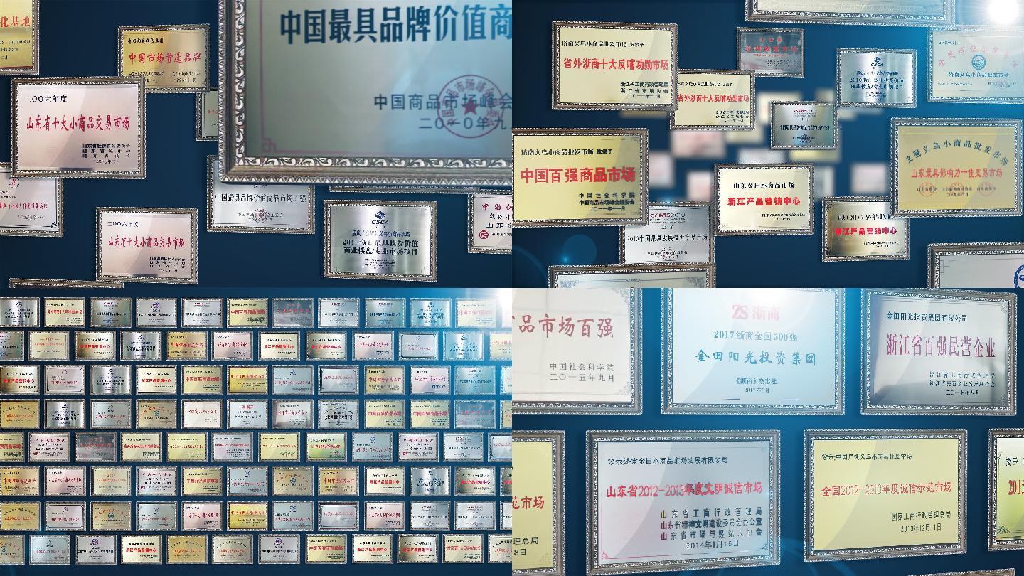 蓝色版专利证书荣誉奖状展示.aep