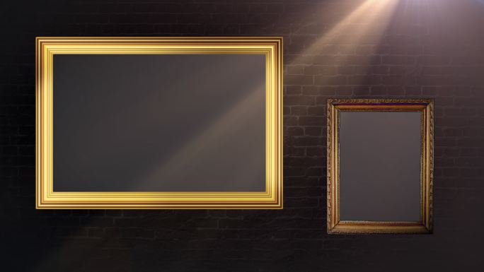 4K高清  带透明通道的漂亮的墙面相框