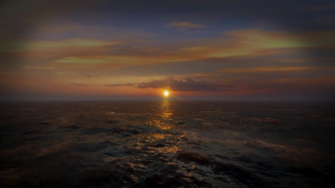 夕阳海面