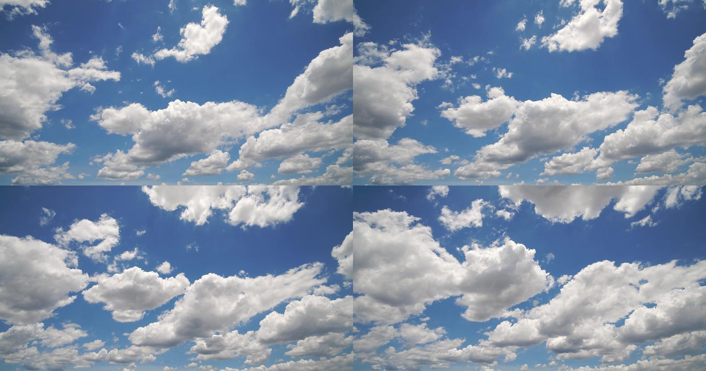 4K素材炎热的夏天蓝天白云空气清新自然