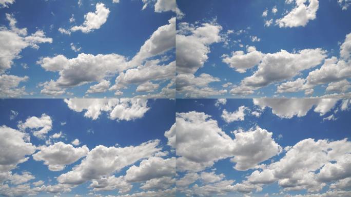 4K素材炎热的夏天蓝天白云空气清新自然