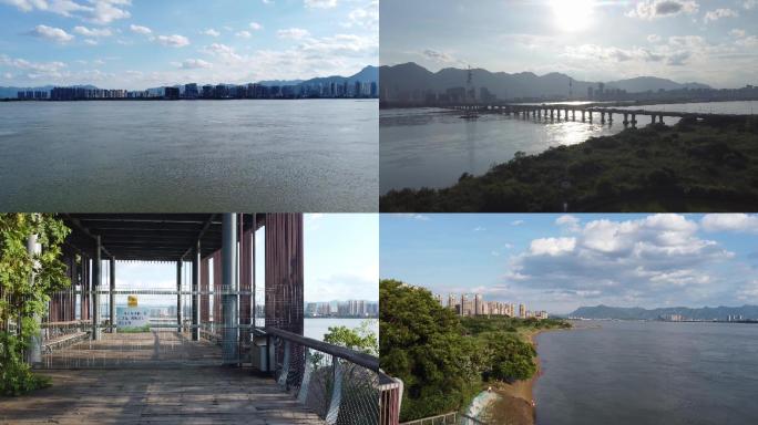 闽江福州森林城市湿地绿地环保4K航拍